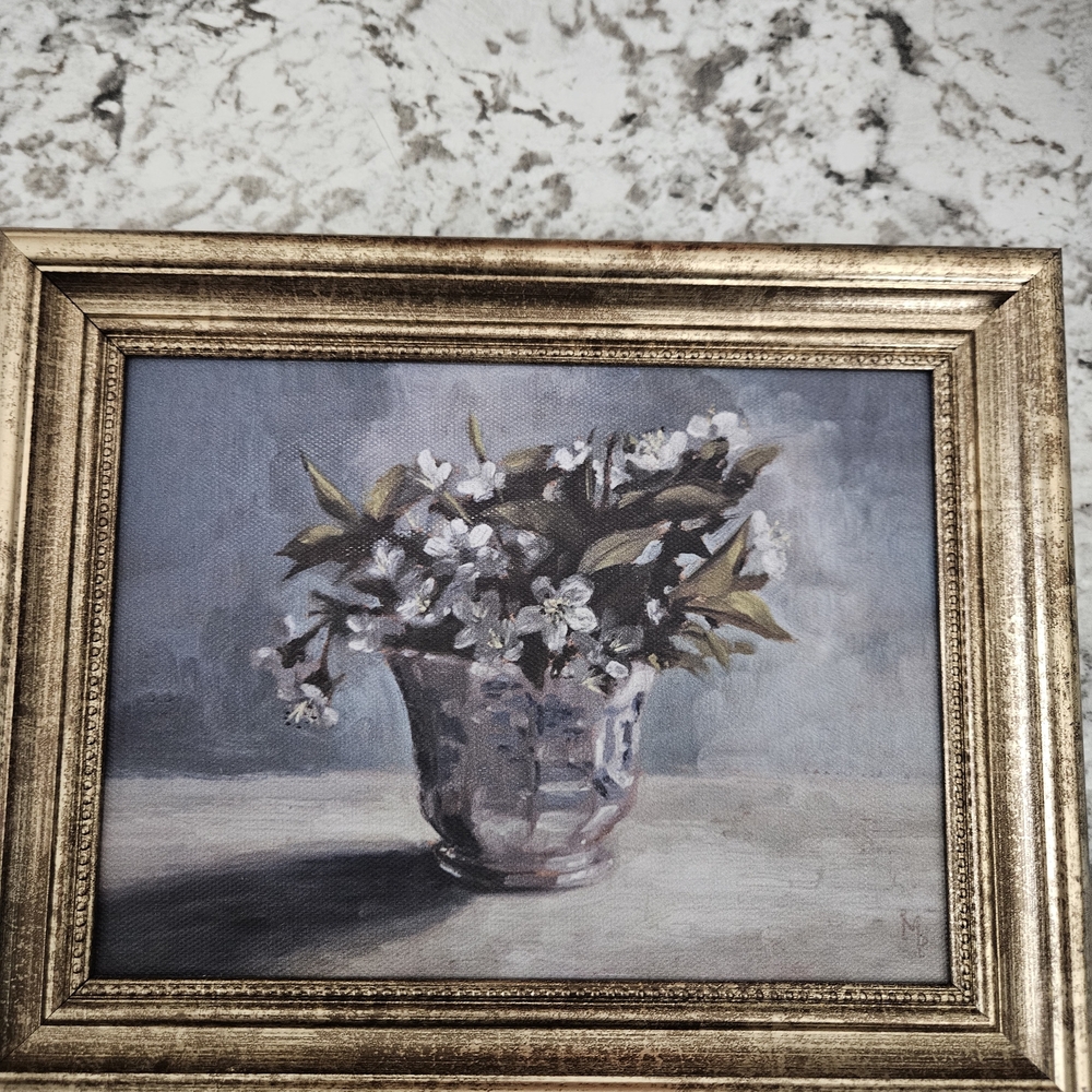 Threshold Gold Framed Floral Canvas Art